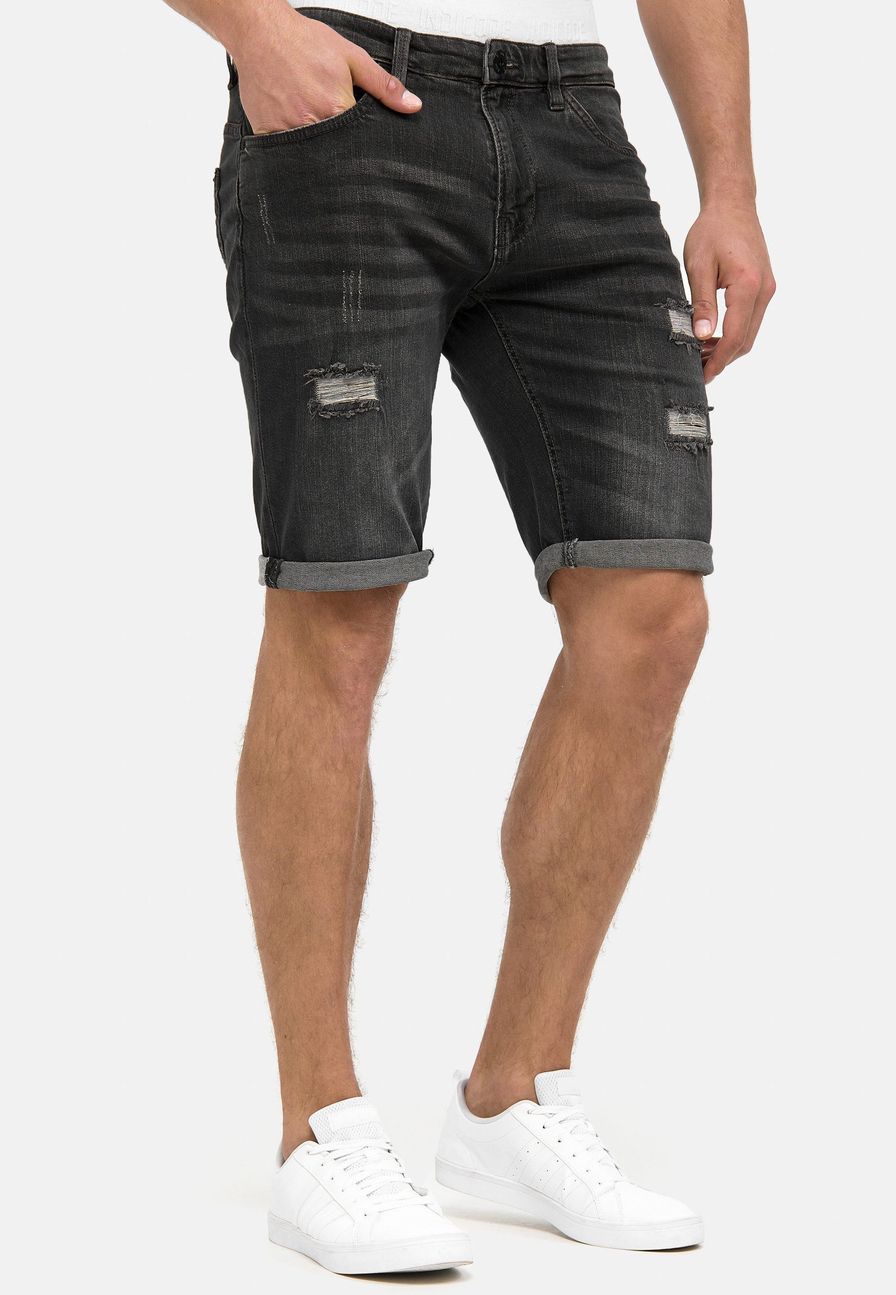 INDICODE Jeansshorts Herren Caden Jeans Shorts Herrenshorts mit 5 Taschen, Denimstyle – Bild 3 von 5