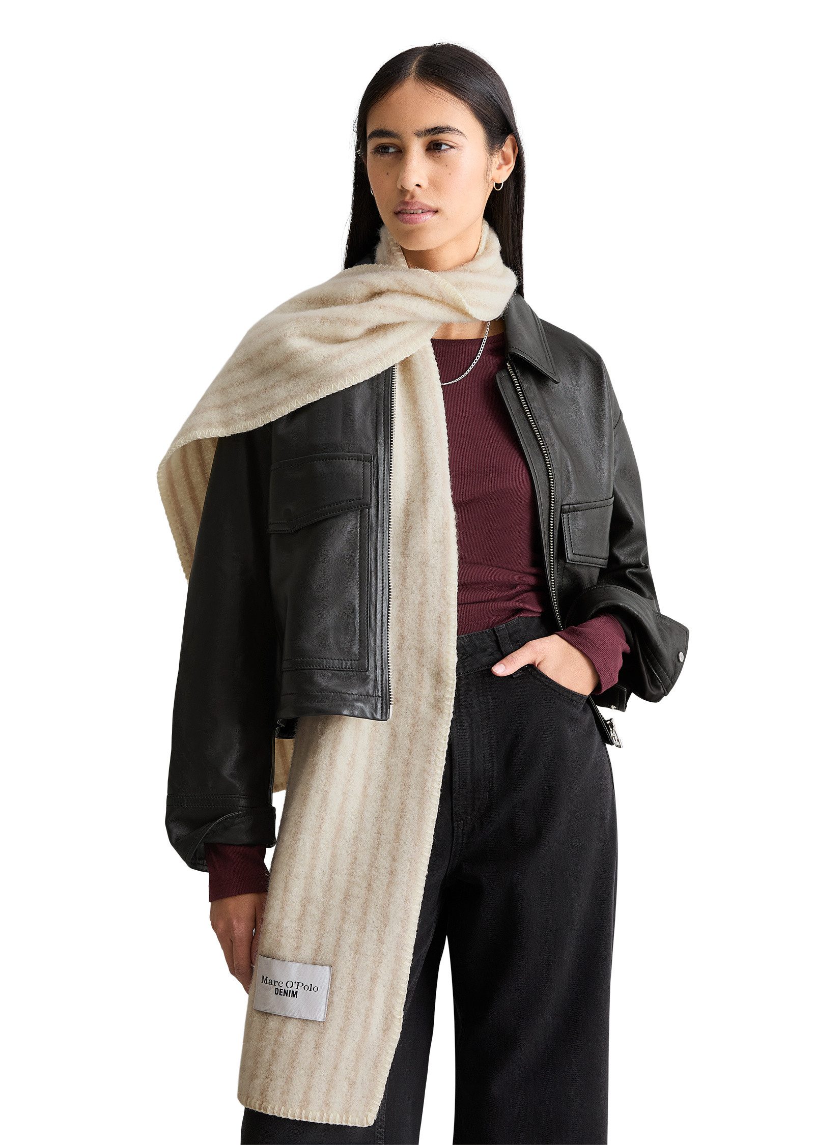 Marc O'Polo DENIM Schal aus Schurwolle-Alpakawolle-Mix