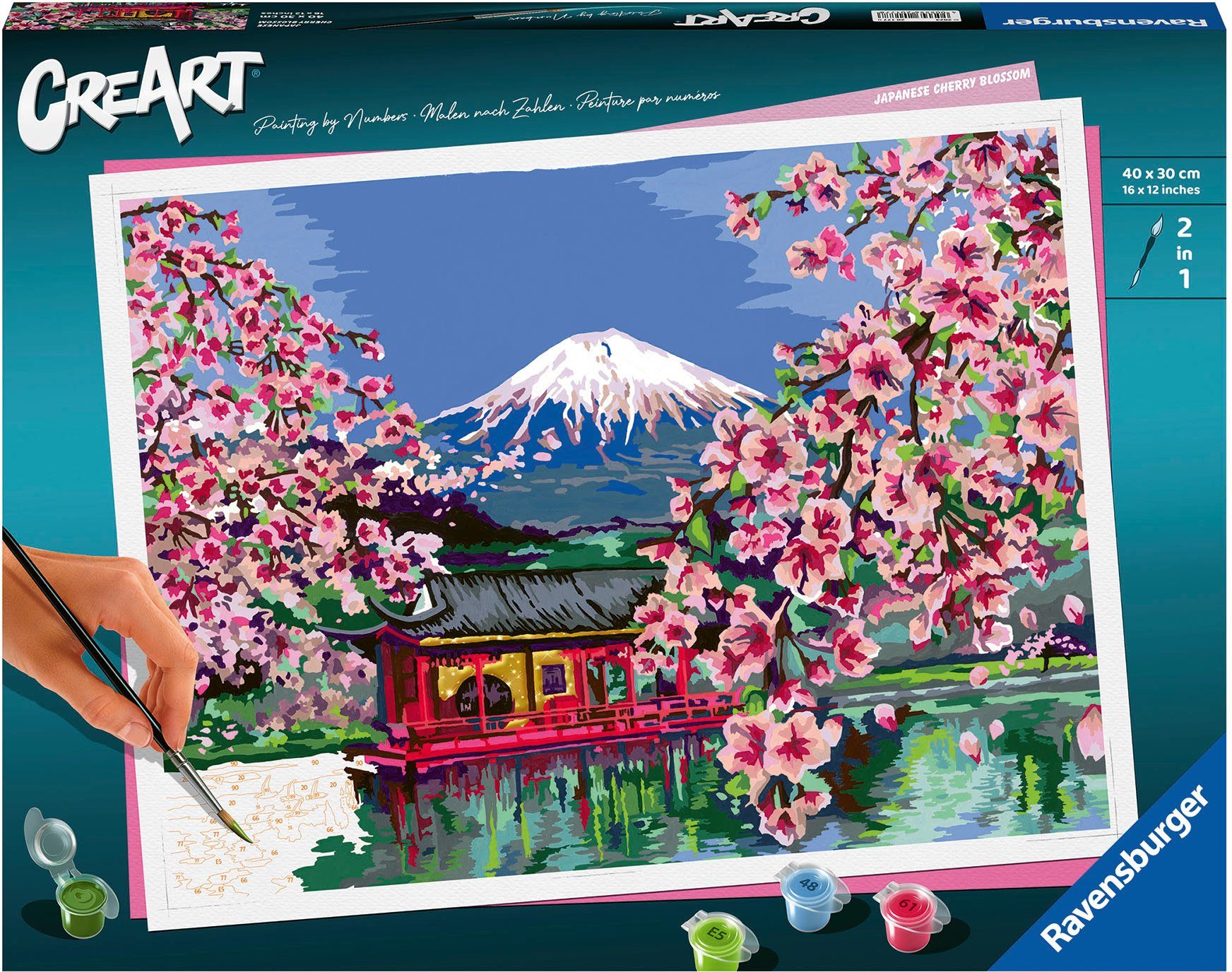 Ravensburger Malen nach Zahlen CreArt, Japanese Cherry Blossom, Made in Europe; FSC® - schützt Wald - weltweit