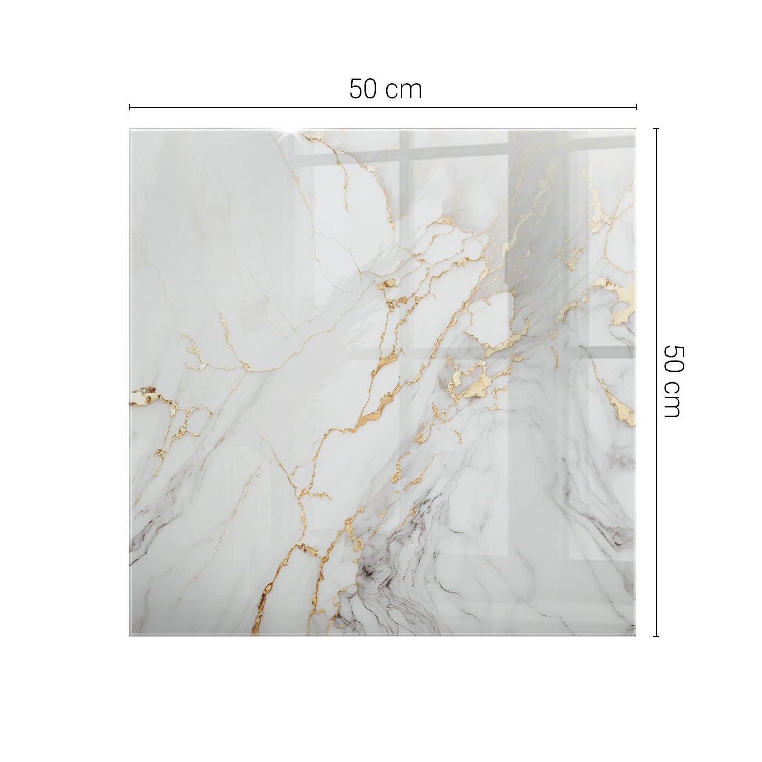 Tulup Tischplatte Oberplatte Tisch Glas Eleganter Marmor mit Adern Tischplatte aus Glas – Bild 4 von 5