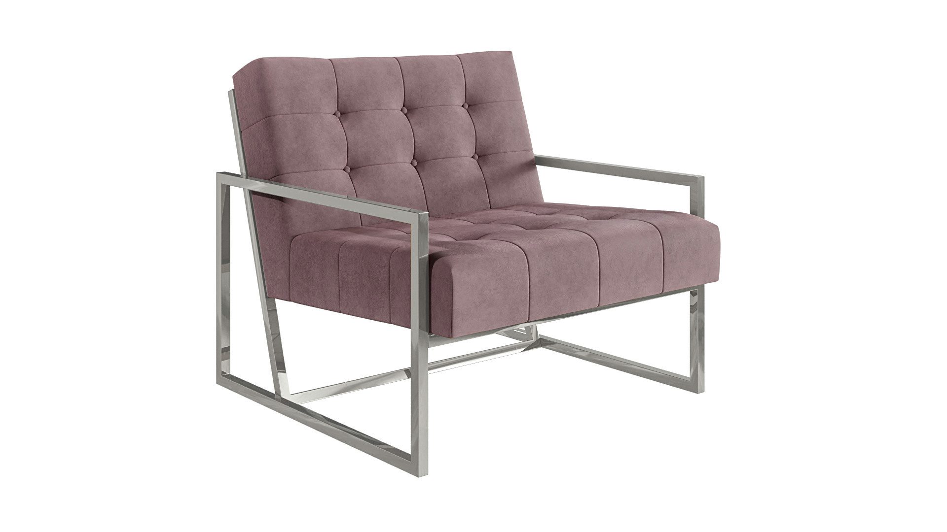 S-Style Möbel Loungesessel Tampa mit Metall Füßen aus Samtstoff, Hochelastischer Polyurethanschaum