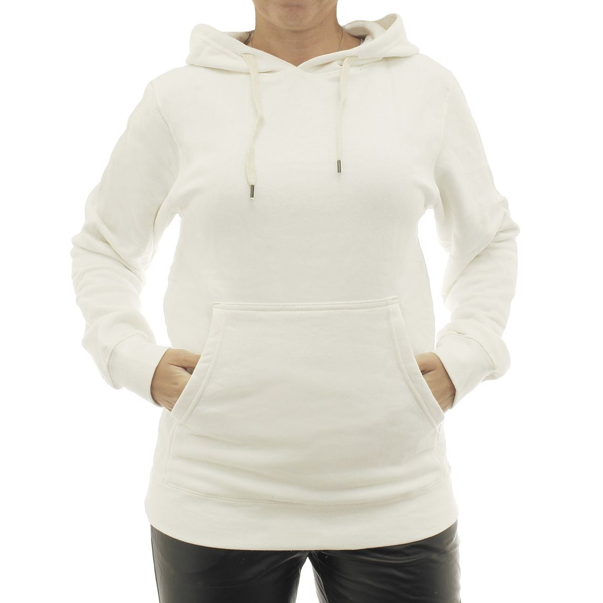 Pulli Kapuzenpullover Vlies warm Hoodie Kapuze Tasche Damen vorne weiß YESET Pullover RN99052