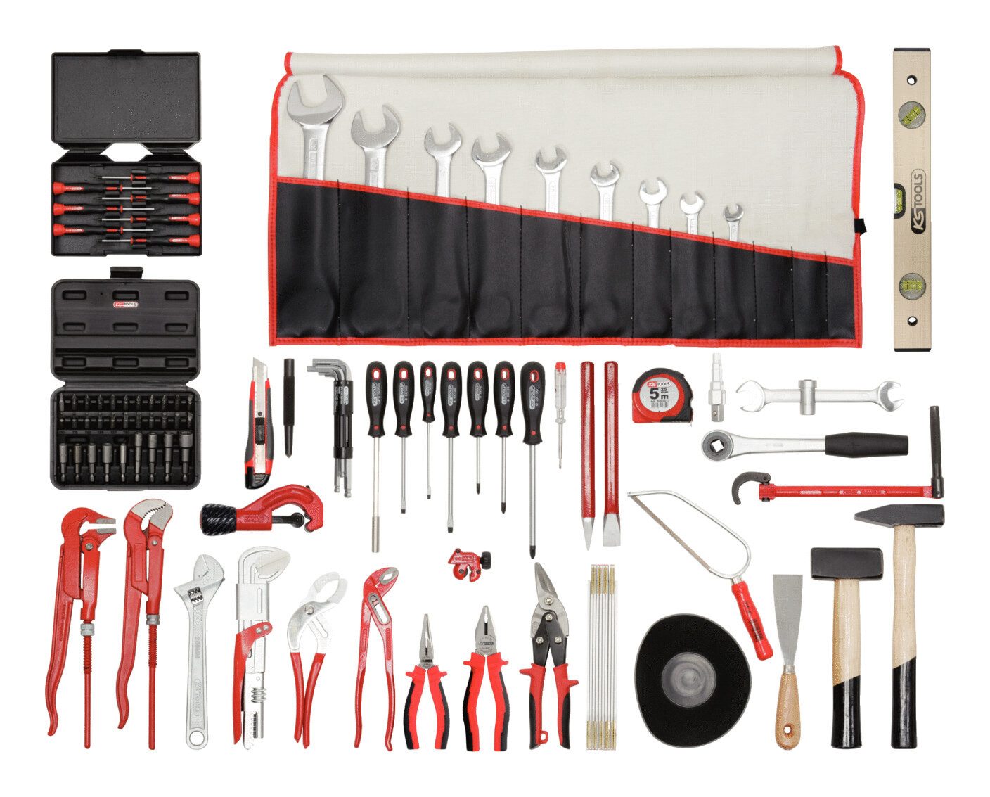 KS Tools Werkzeugset, (126-St), Sanitär-Premium-Werkzeug-Satz, 120-teilig