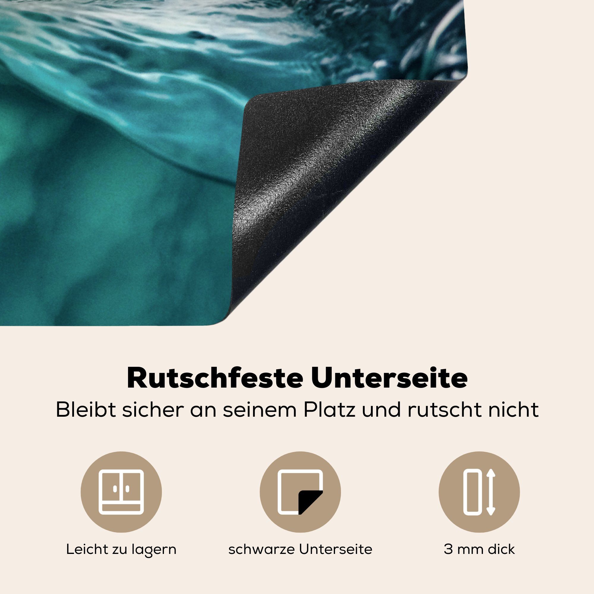 MuchoWow Herdblende-/Abdeckplatte Eisberg unter und (1 Wasser, Ceranfeldabdeckung Mobile über Arbeitsfläche Vinyl, 70x52 cm, tlg), nutzbar