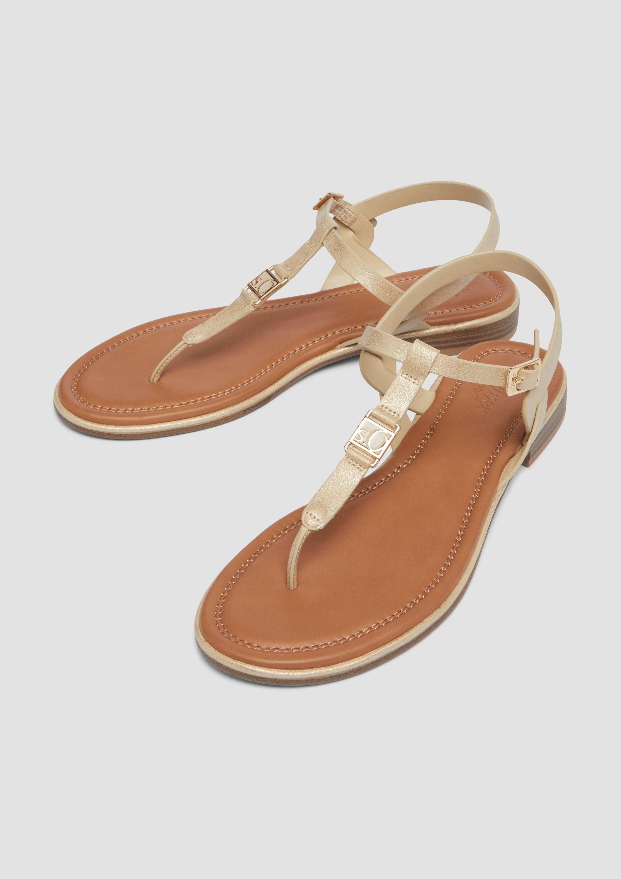 s.Oliver Sandalen Sandale Zehentrenner in Leder-Optik