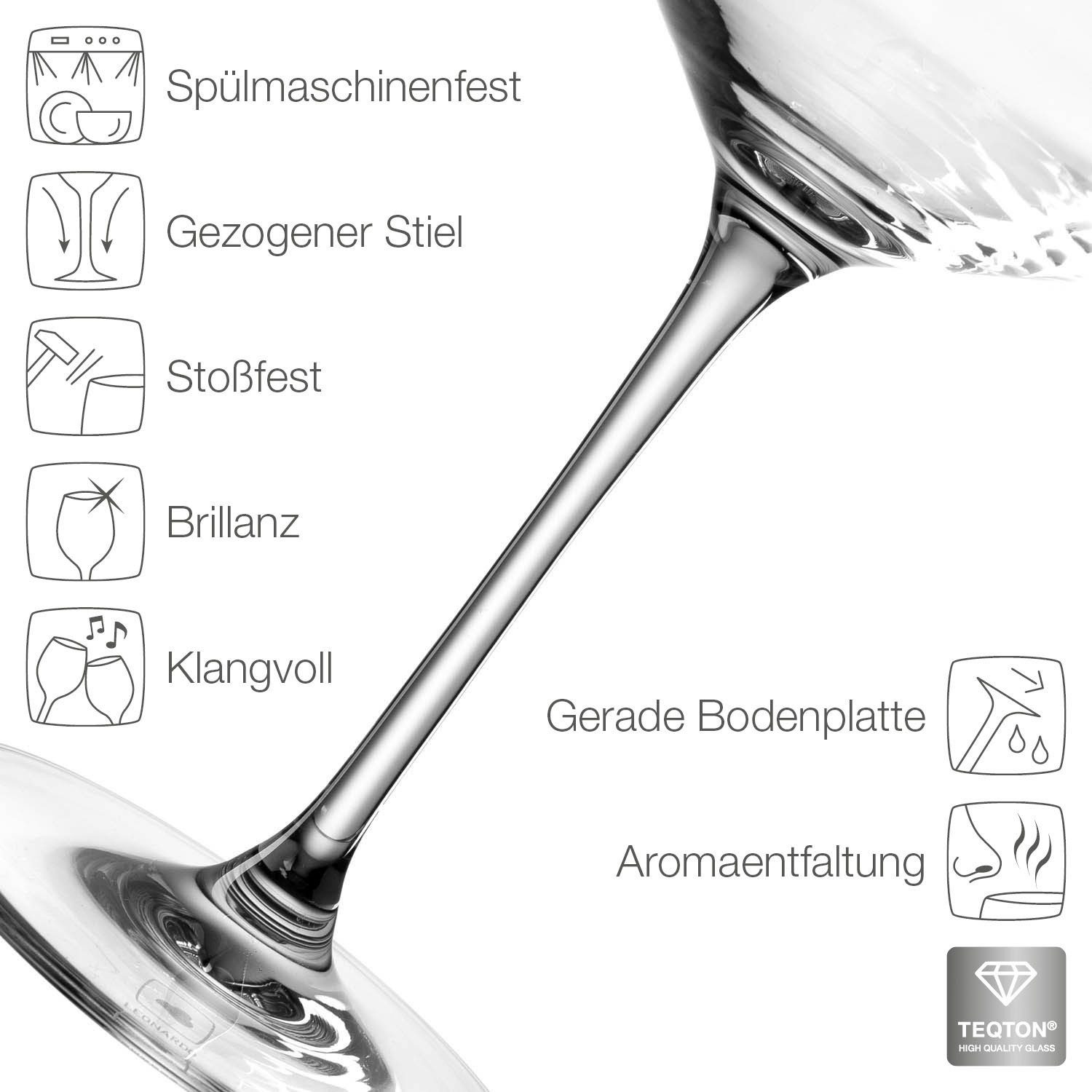 LEONARDO Weinglas PUCCINI, 6-tlg., Kristallglas, 730 ml, 6-teilig