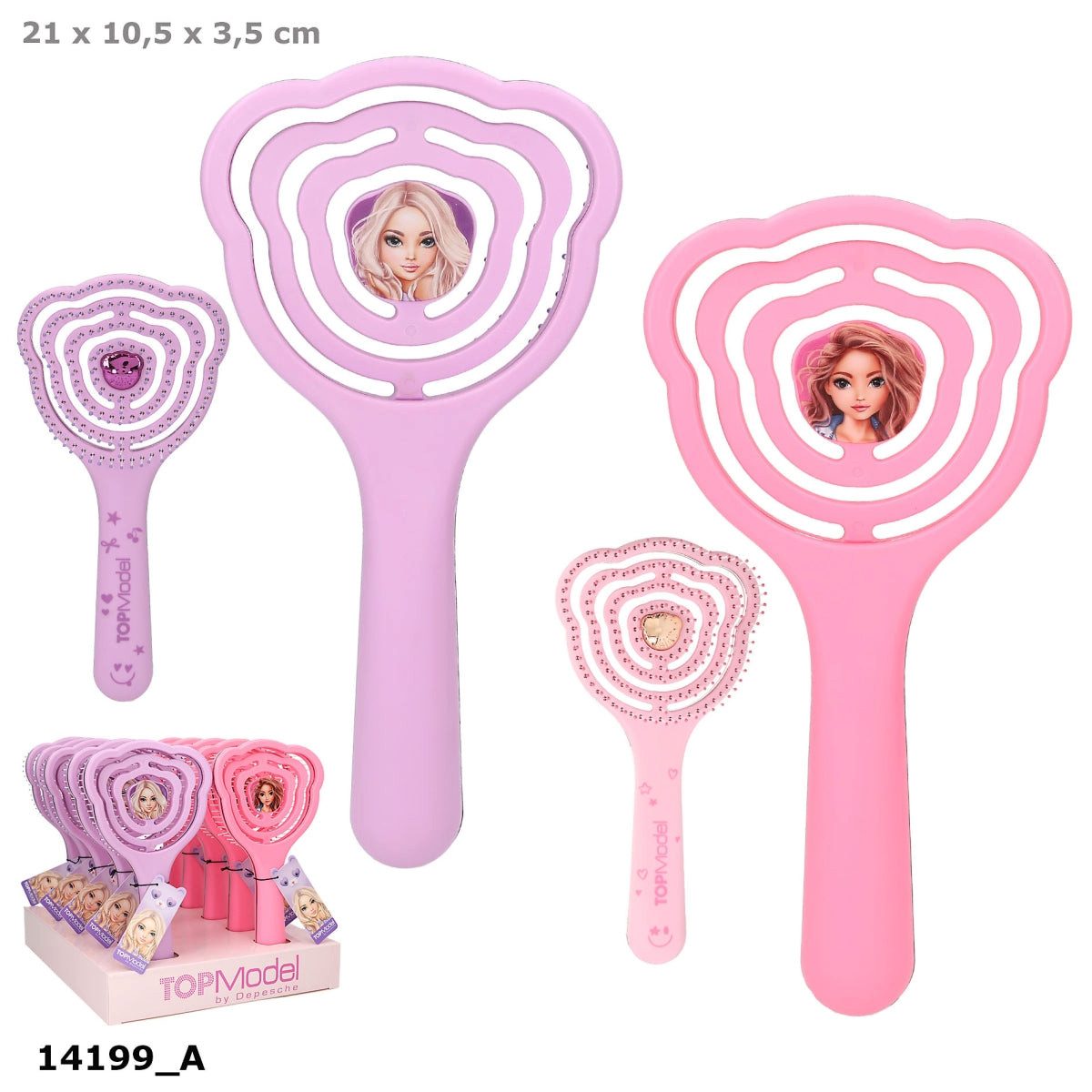 Depesche Spiel TOPModel Haarbürste Teddy-Form - 1 von 2 Designs zufällig