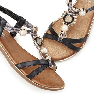 LASCANA Sandale Sandalette, Sommerschuh mit edler Verzierung und elastischem Riemen