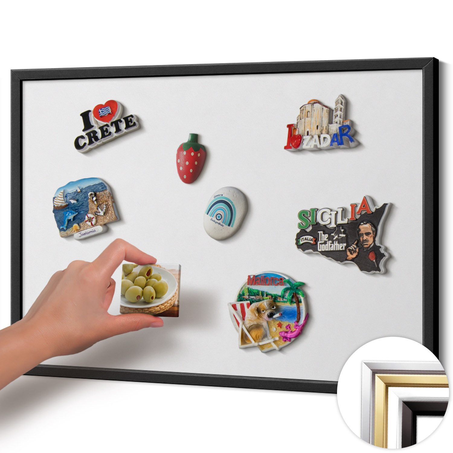 Tulup Magnettafel mit schwarzem Rahmen, einfarbigen Farben, für das Homeoffice, Magnetisches Memoboard Dekorative für Erinnerungen