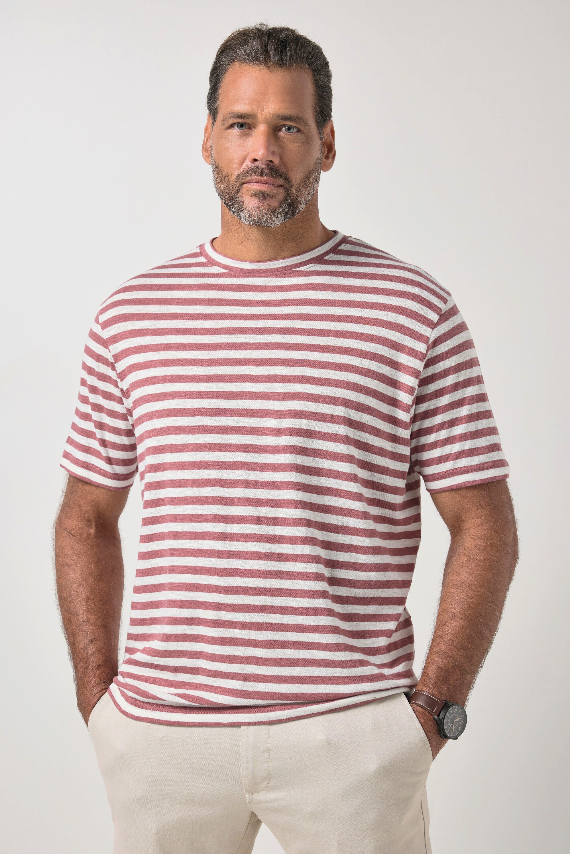 JP1880 T-Shirt T-Shirt Halbarm Ringel bis 8 XL