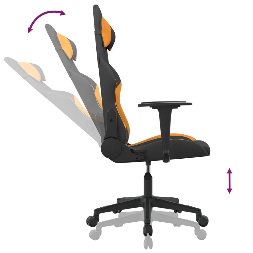 Gaming-Stuhl Gaming-Stuhl | Orange Massagefunktion vidaXL mit Dunkelgelb (1 und Stoff Schwarz Dunkelgelb St)