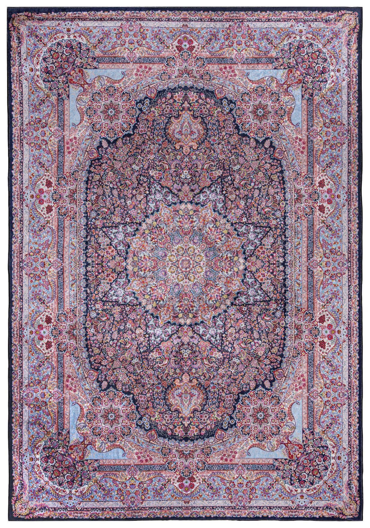 Mazovia Orientteppich Klassisch Bordüre Rosa Wohnzimmer, Schlafzimmer, Büro, Esszimmer, Flur, Fußbodenheizung