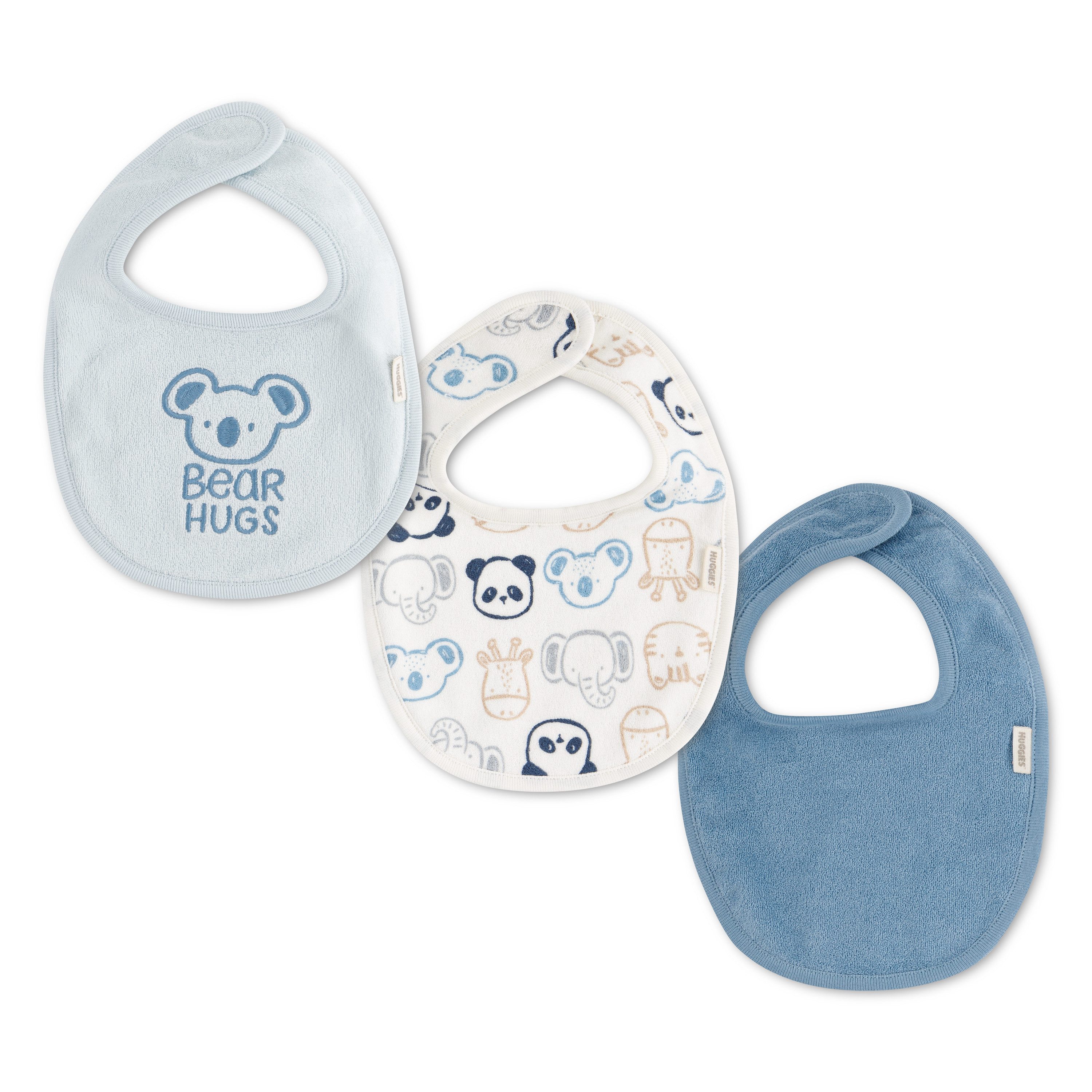 HUGGIES babywear Lätzchen HGHB 3PK BIBS, (Packung, 3-St), mit Bärchenprint und Klettverschluß