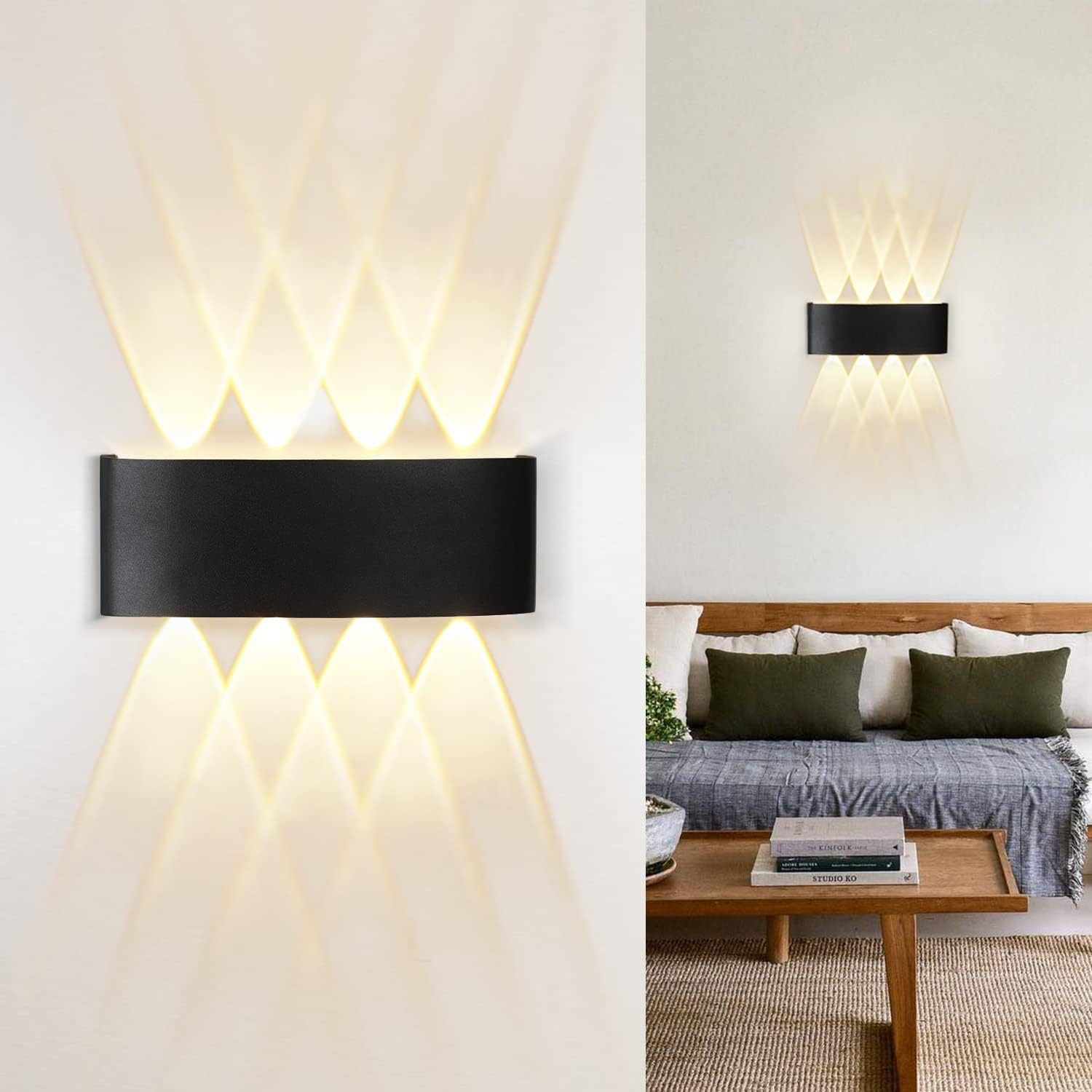 ZMH LED Wandleuchte Außenwandleuchte Schwarz Up Down 7W Wandstrahler Wand T günstig online kaufen