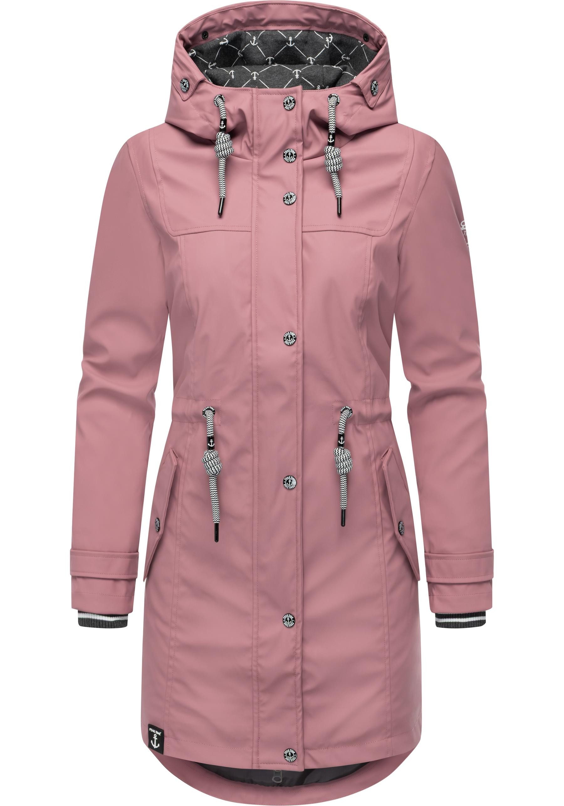 PEAK TIME Regenjacke L60042 stylisch taillierter Regenmantel für Damen