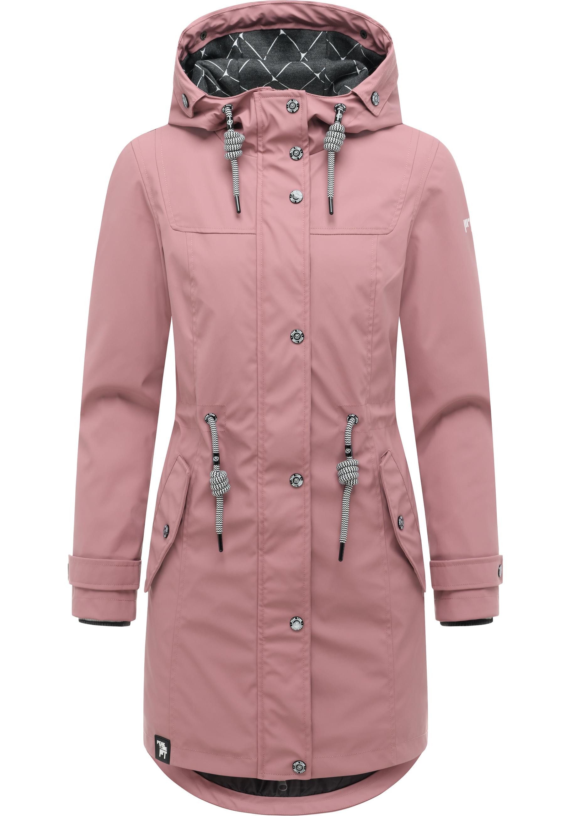 PEAK TIME Regenjacke L60042 stylisch taillierter Regenmantel für Damen