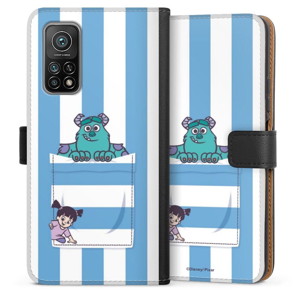 DeinDesign Handyhülle Disney Pixar Die Monster AG Fanartikel Monster AG Striped Pattern, Xiaomi Mi 10T Pro 5G Hülle Flip Case Klapphülle Handytasche Leder