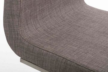TPFLiving Esszimmerstuhl Belfast mit hochwertig gepolsterter Sitzfläche - Konferenzstuhl (Küchenstuhl - Wohnzimmerstuhl - Freischwinger), Gestell: Metall Edelstahl matt gebürstet - Sitzfläche: Stoff grau