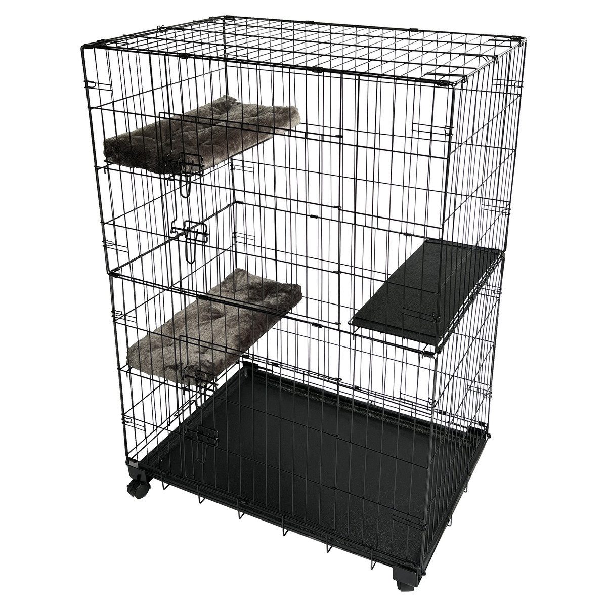 Tierhaus Topline Katzenbox mit 2 Türen schwarz