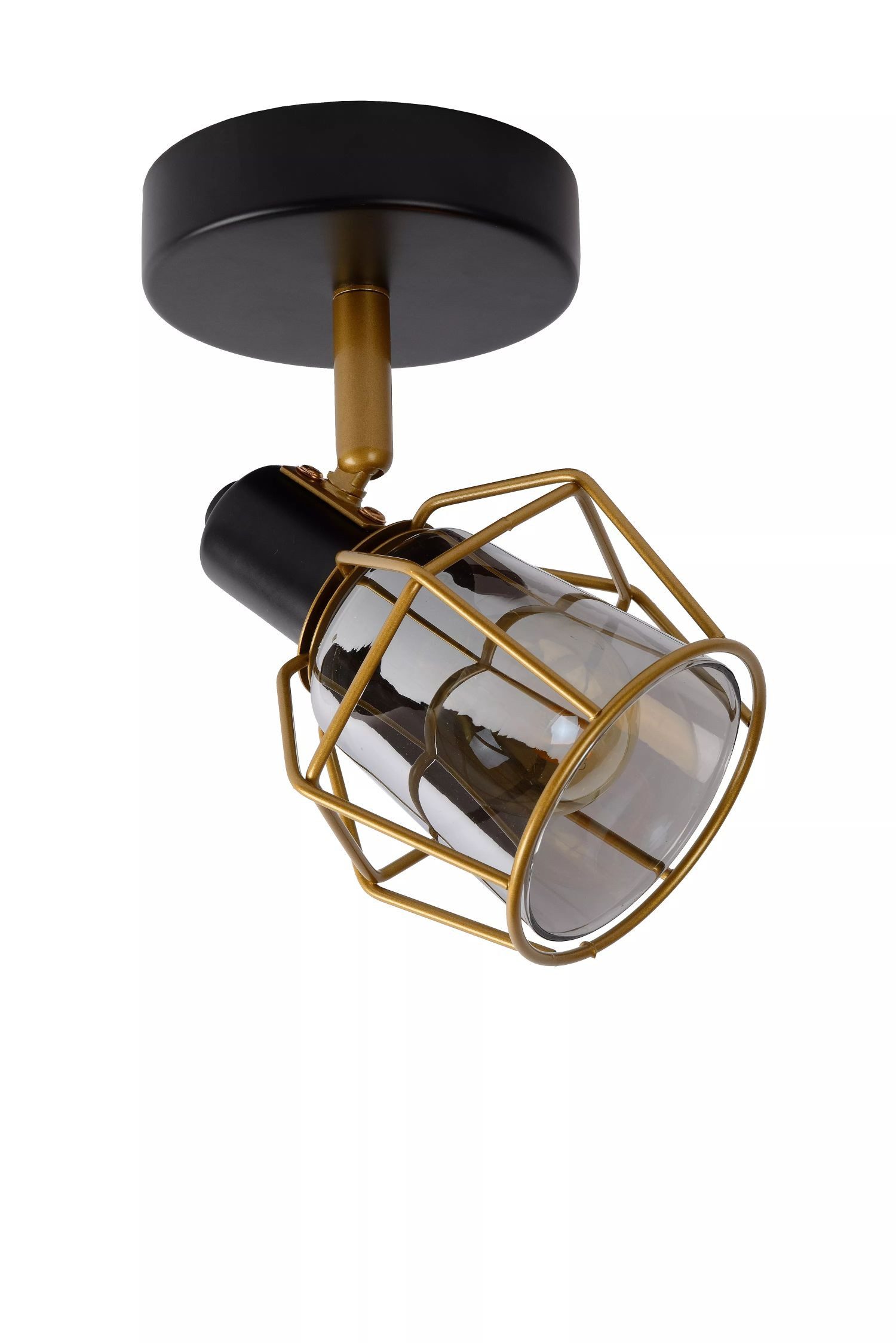 Licht-Erlebnisse Deckenstrahler KOVIL, ohne Leuchtmittel, Metall E14 verstellbar in Schwarz Rauchgrau Bronze Industrial