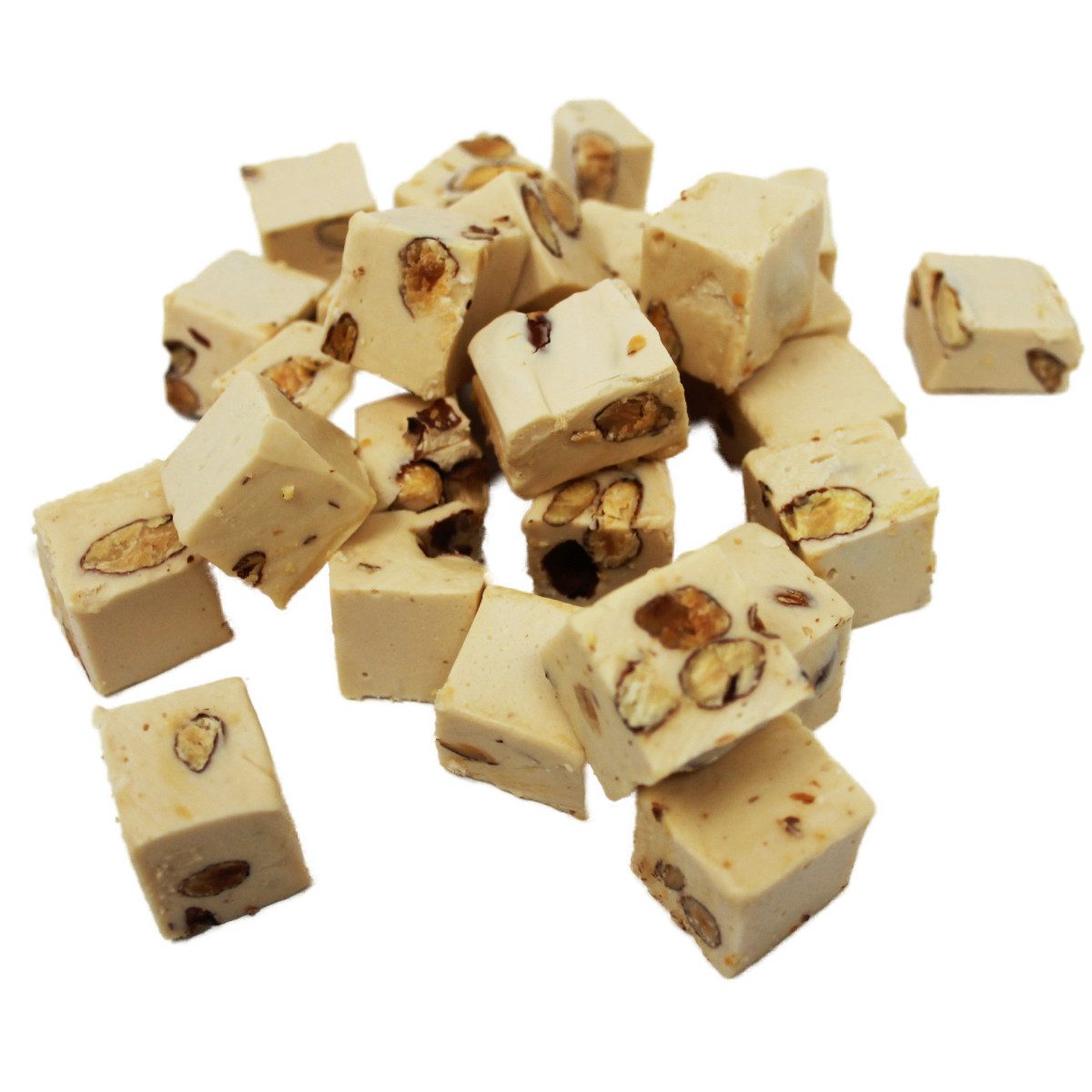 Fruchtgummi Bären & Co. Süßigkeit, Fudge Nougat mit Cappuccino Nougat Pralinen mit Mandelstücken 175g