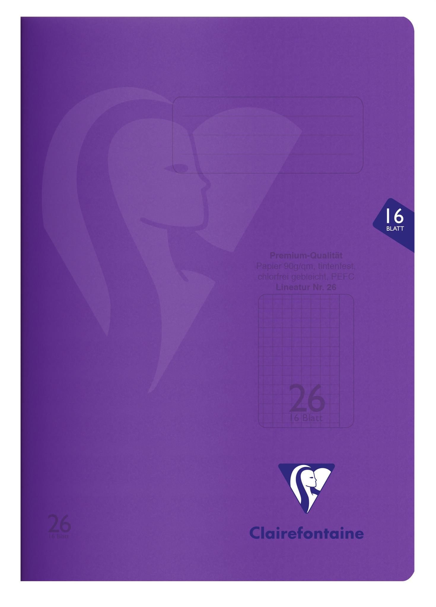 CLAIREFONTAINE Schulheft Clairefontaine S'coolbook A4 kar Lin 26 16Bl sort