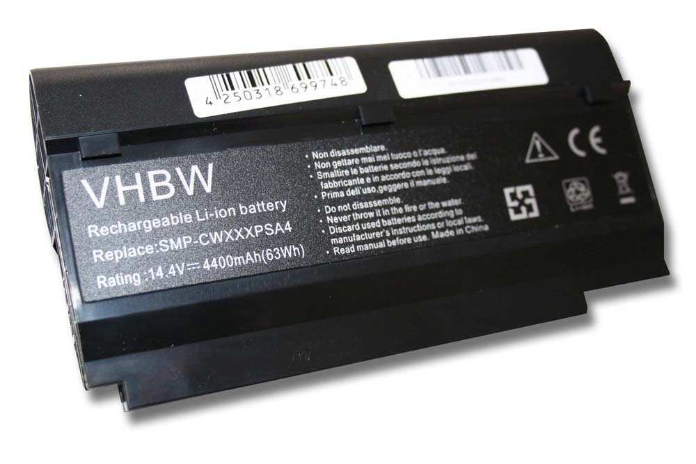 vhbw Ersatz für Fujitsu Siemens DPK-CWXXXSYA4, DPK-CWXXXSYC6 für Laptop-Akku Li-Ion 4400 mAh (14,4 V)