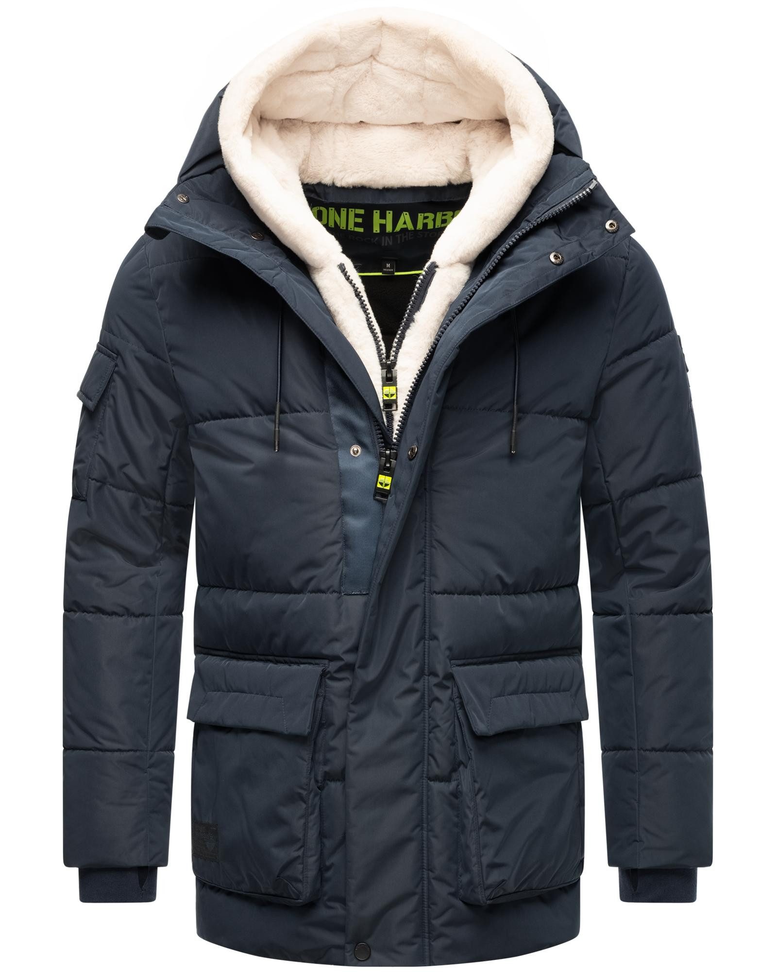 Stone Harbour Winterjacke Lauroo XX urbane Herren Steppjacke mit kuscheligem Teddyfleece