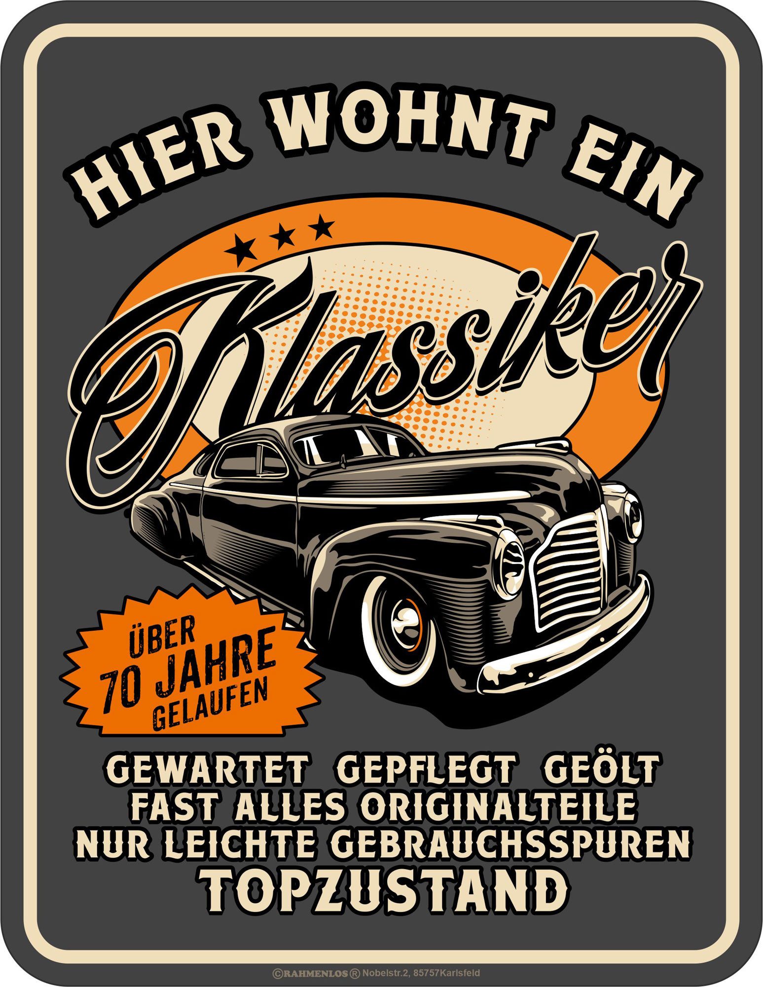 Metallschild 70 Jahre - Fun-Schilder - Klassiker