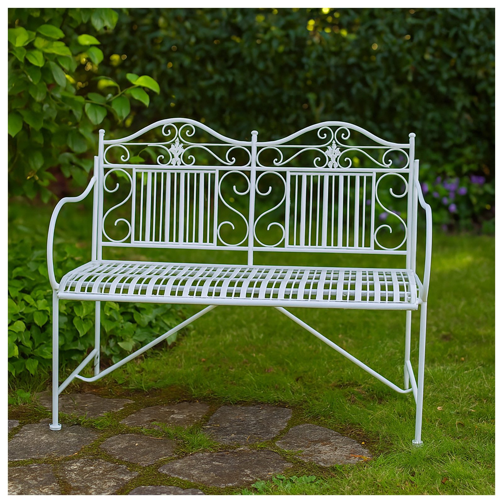 HTI-Living Gartenbank Gartenbank Creme Metallbank Celia günstig online kaufen