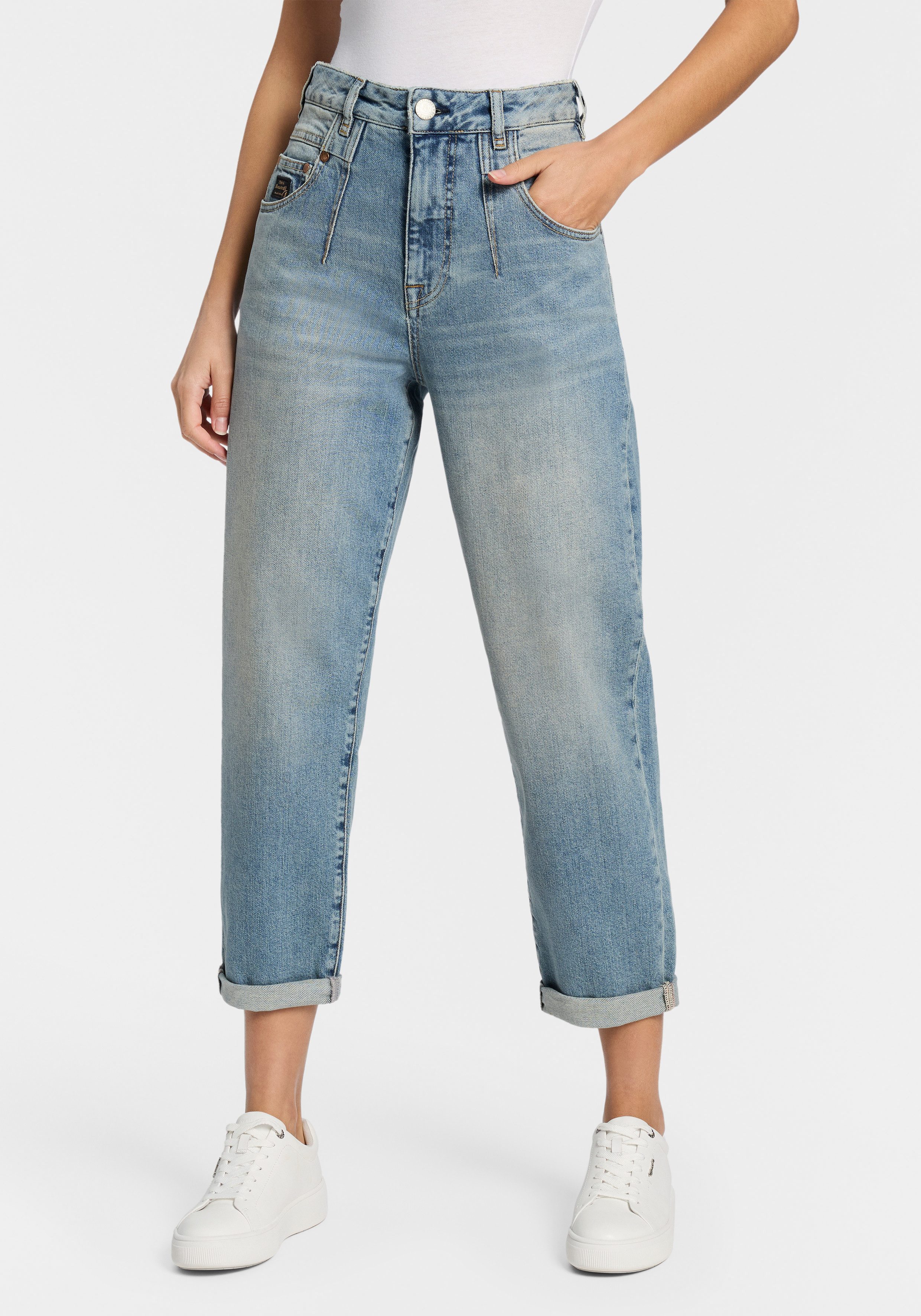 Herrlicher Loose-fit-Jeans Brooke Denim in 7/8-Länge mit Umschlagsaum