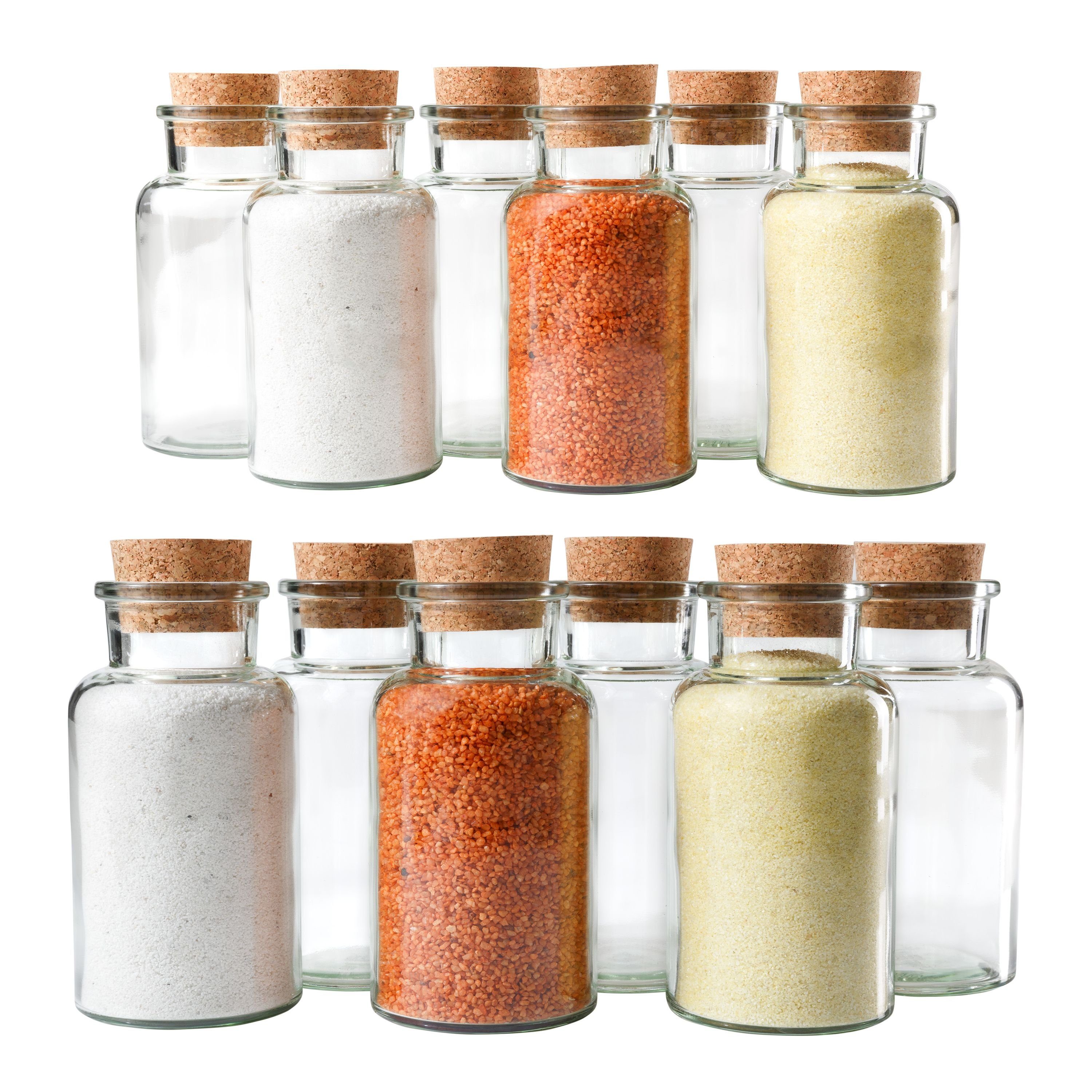 MamboCat Gewürzbehälter 12er Set Gewürzgläser 300ml + Korken Aufbewahrung Kräutern & Gewürzen, Glas. € 24,99