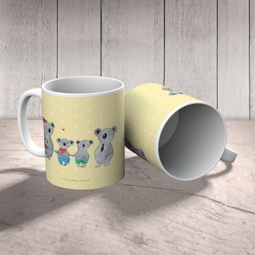 Mr. & Mrs. Panda Tasse Koala Familie zwei - Gelb Pastell - Geschenk, Geschenk Tasse, Bruder, Keramik, Exklusive Motive