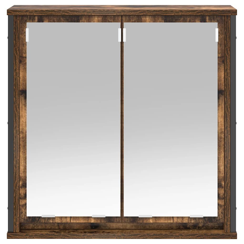 vidaXL Badezimmerspiegelschrank Bad-Wandschrank mit Spiegel Räuchereiche 60x21x60 cm (1-St) – Bild 5 von 5