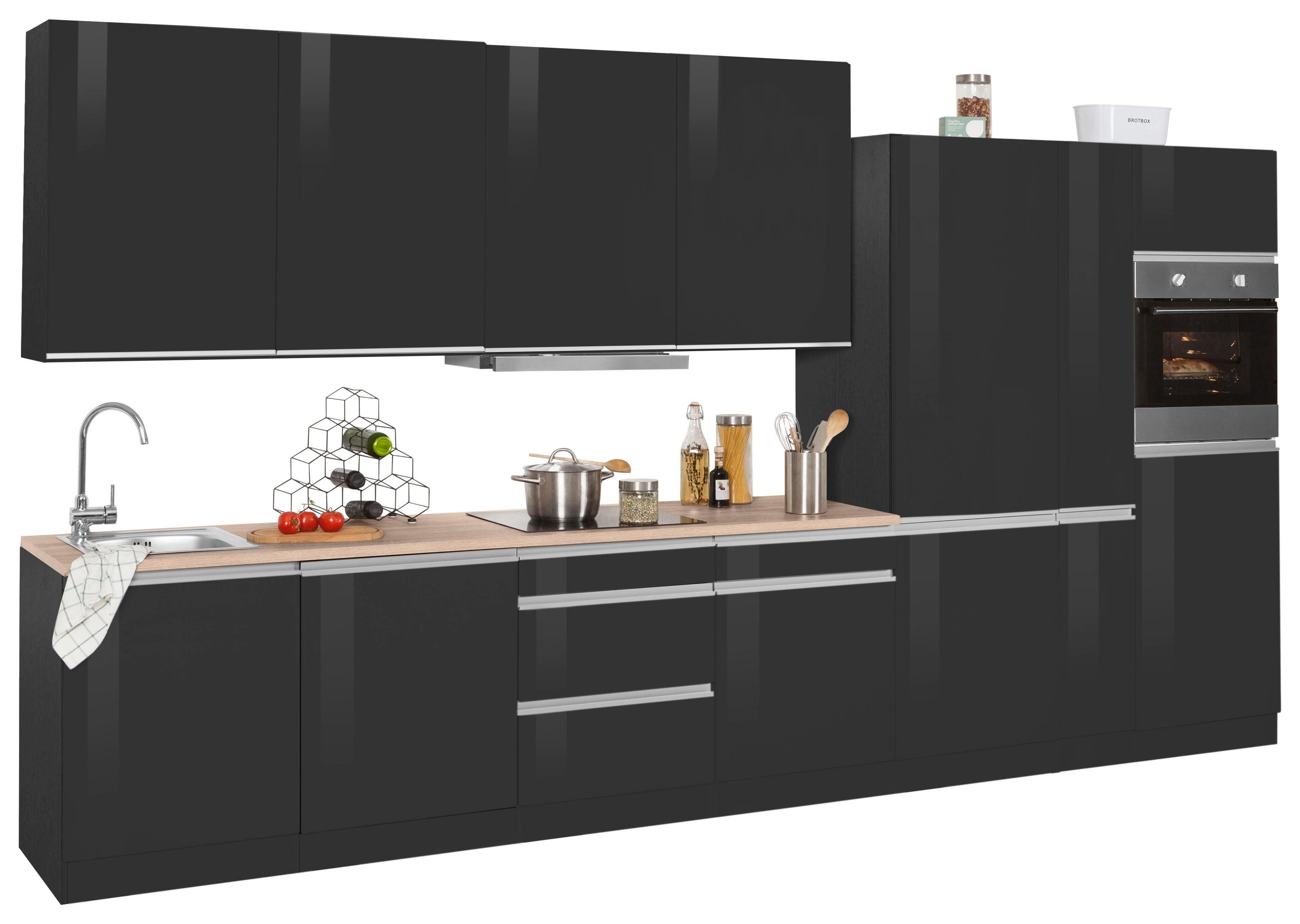 HELD MÖBEL Küchenzeile Ohio, mit E-Geräten, Breite 390 cm