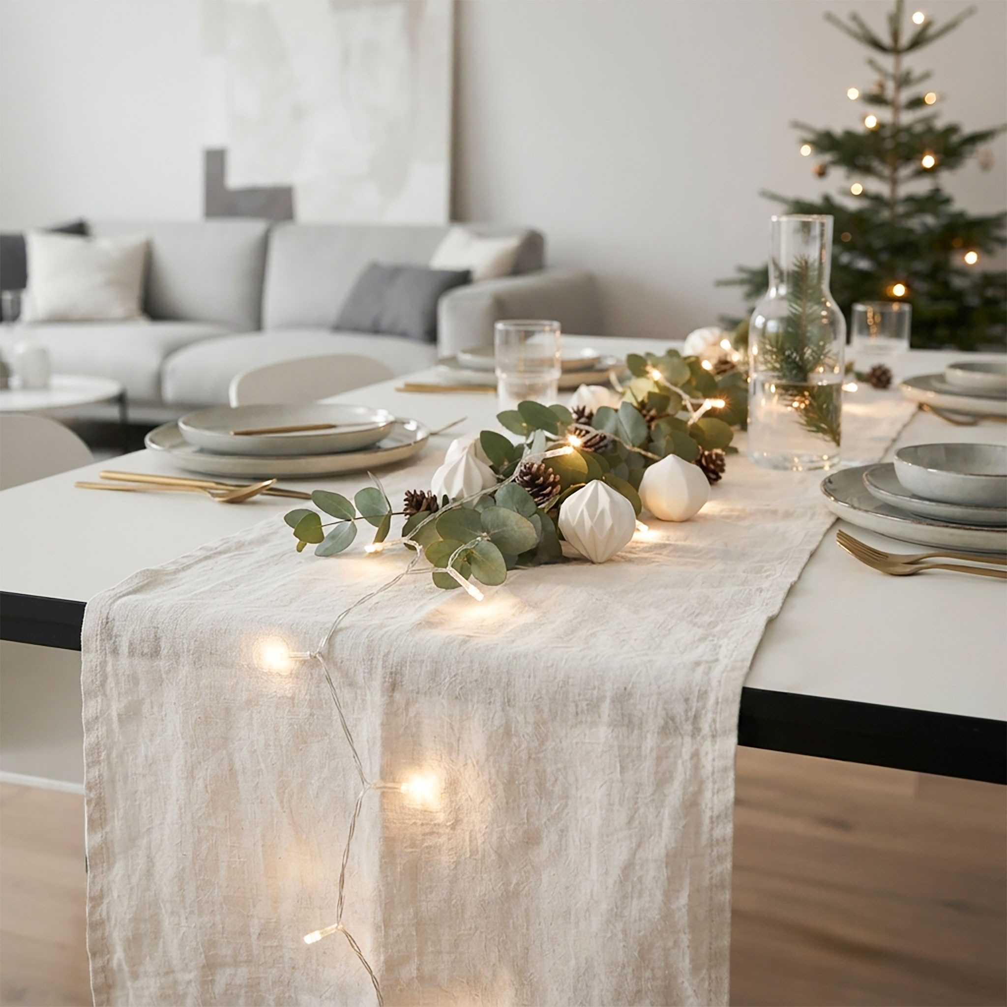 Spetebo LED-Lichterkette Lichterkette mit 20 LED in warm weiß - 300 cm, Weihnachts Tischlichterkette Deko Beleuchtung mit Timer – Bild 3 von 5