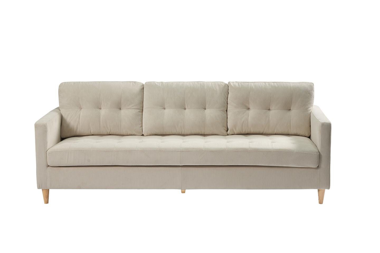 ebuy24 Sofa Marino Sofa 3 Personen Samt sandfarben.