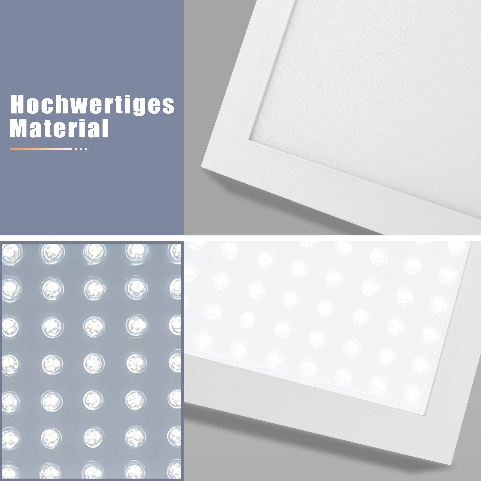 ZMH LED Deckenleuchte LED 3000-6500K dimmbar 100/120cm Schwarz/Weiß Deckenlampe, LED fest integriert, warmweiß, neutralweiß, kaltweiß, 40W Rechteckig 4100LM Tim – Bild 5 von 5