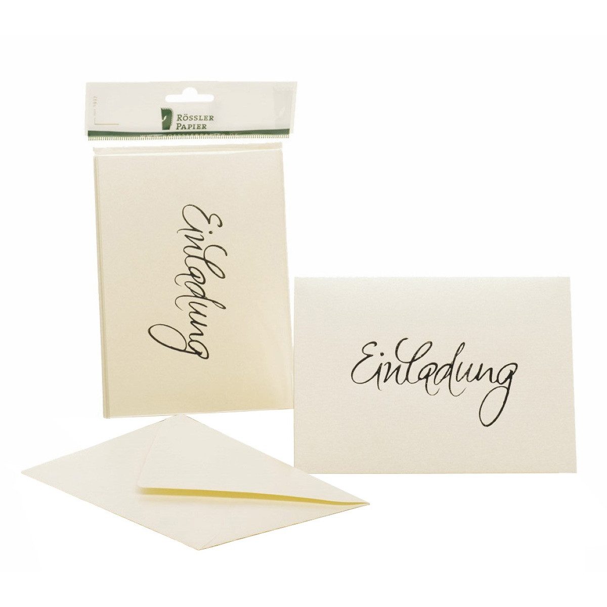 Rössler Einladungskarten RÖSSLER Einladung Kartenset 4/4 Candle Light Metallic B6