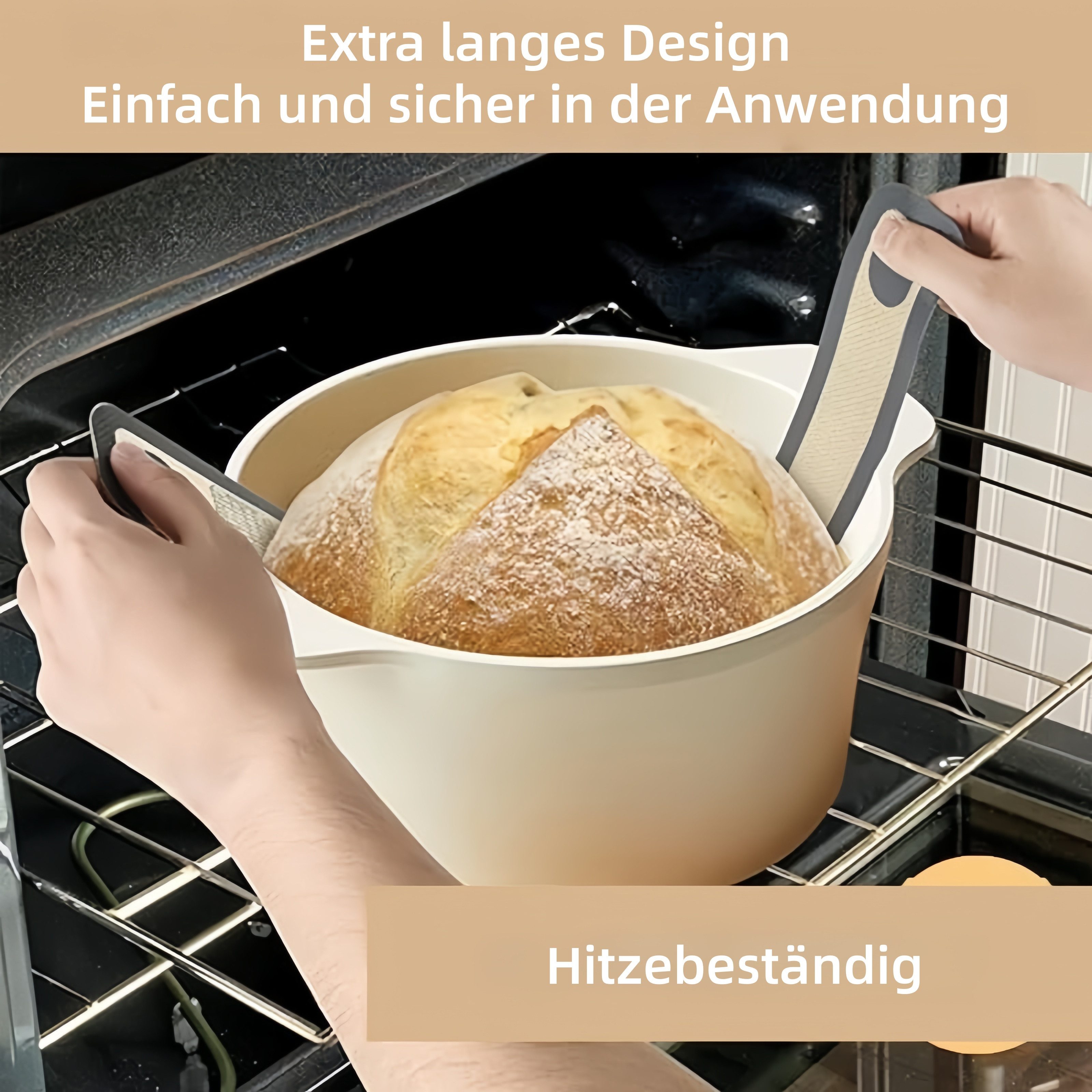 FOUORTUNATE-BEE Backmatte 2 Runde Backmatten für Brot, wiederverwendbar & leicht zu reinigen, (2-tlg), Backmatten mit Griffen für Teig, Brot und Ofengebrauch – Bild 3 von 5