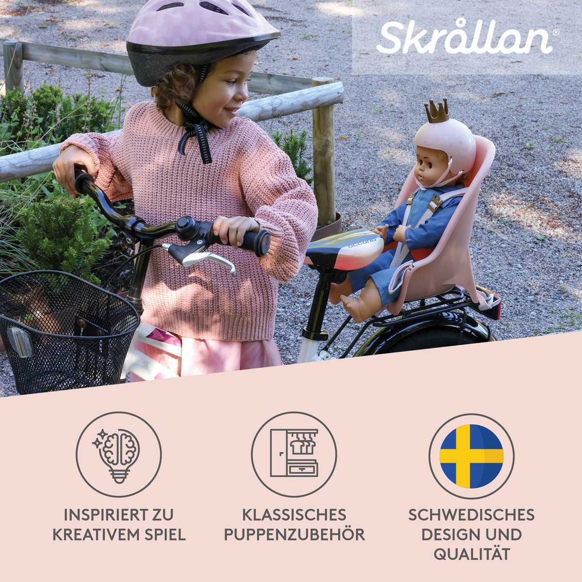 Skrållan Puppen Accessoires-Set Fahrradsitz Mädchen – Bild 5 von 5