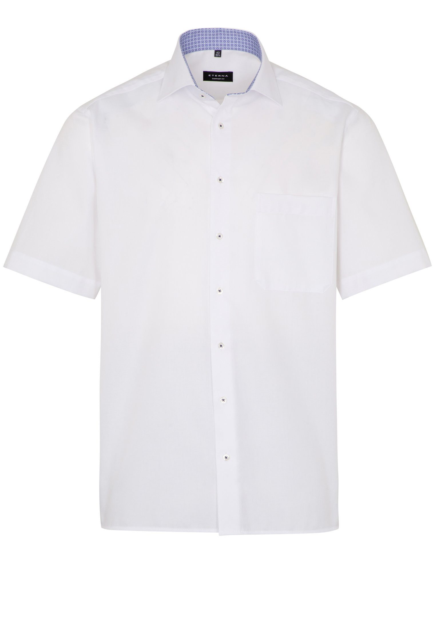 Klassische Bluse ETERNA COMFORT FIT Kurzarm Hemd weiß strukturiert 3270-00-K15K