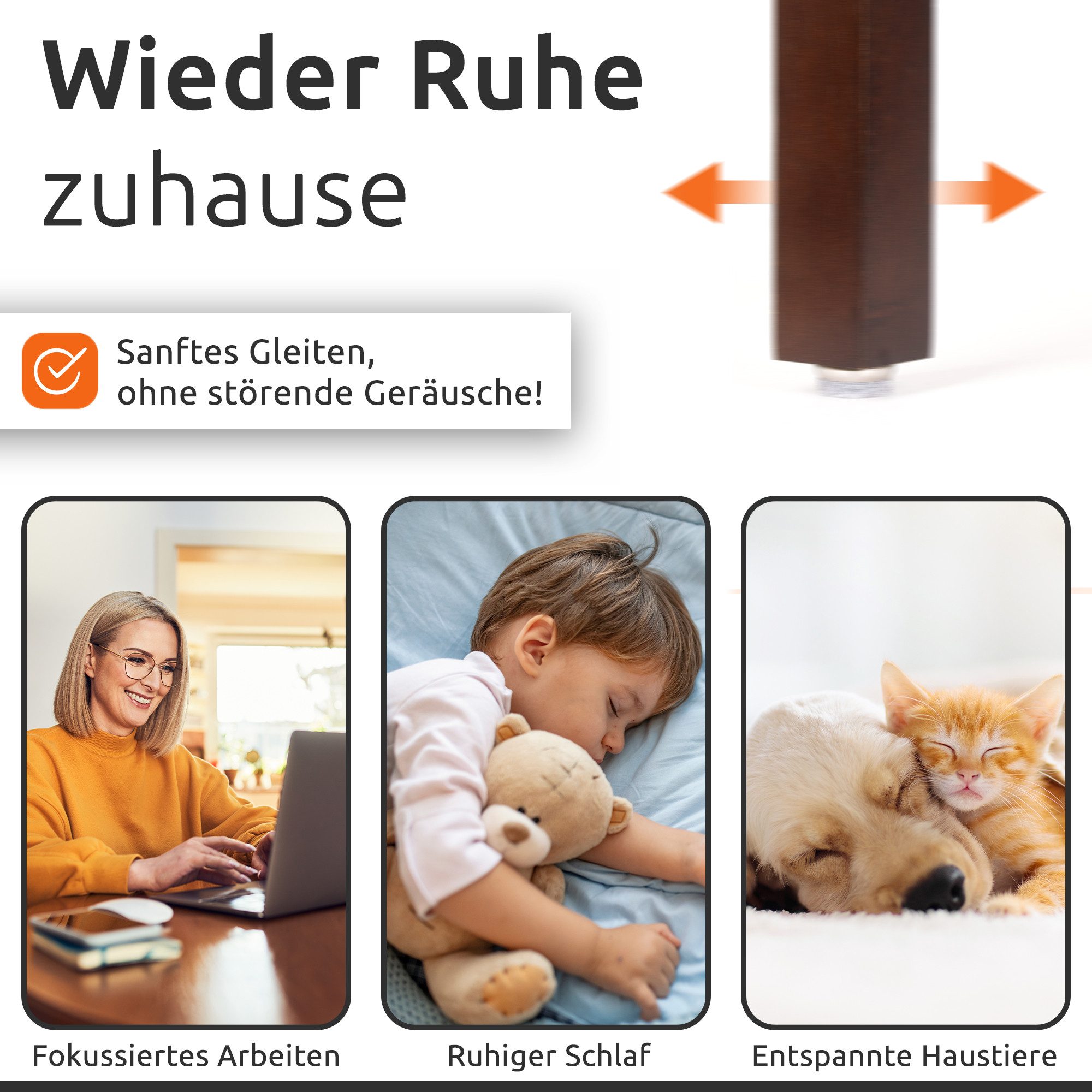 ECENCE Möbelfuß 24Stck Filzgleiter mit Torx-Schrauben Stuhlgleiter