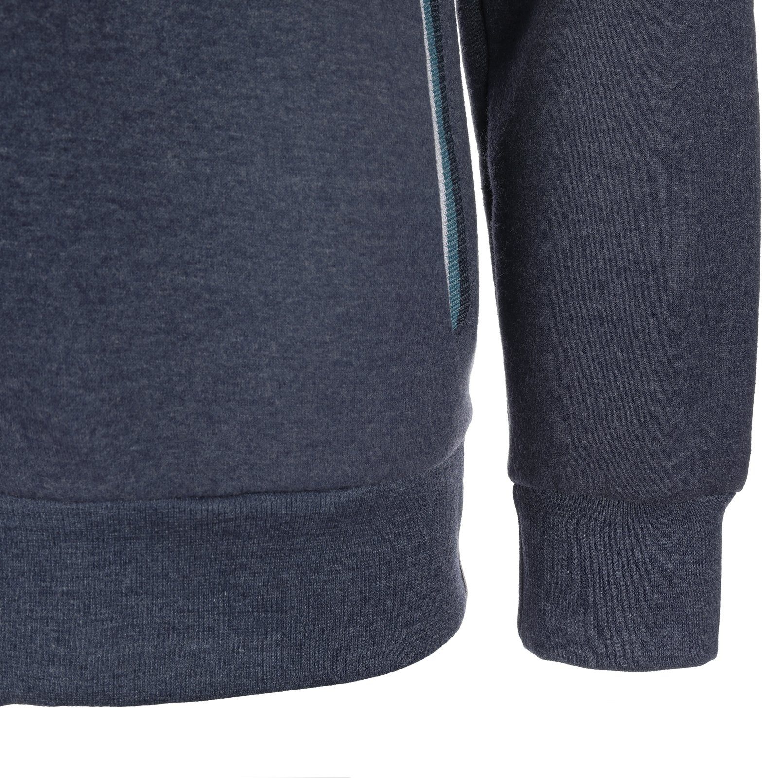 Shirtjacke Reißverschluss - Sweatjacke modAS Strickjacke ohne Herren uni Kapuze mit