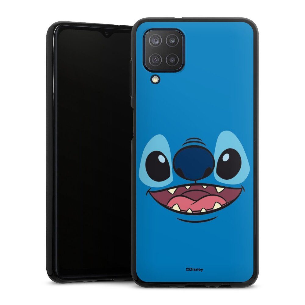 DeinDesign Handyhülle Lilo & Stitch Disney Offizielles Lizenzprodukt Stitch Closeup, Samsung Galaxy M12 Silikon Hülle Bumper Case Handy Schutzhülle