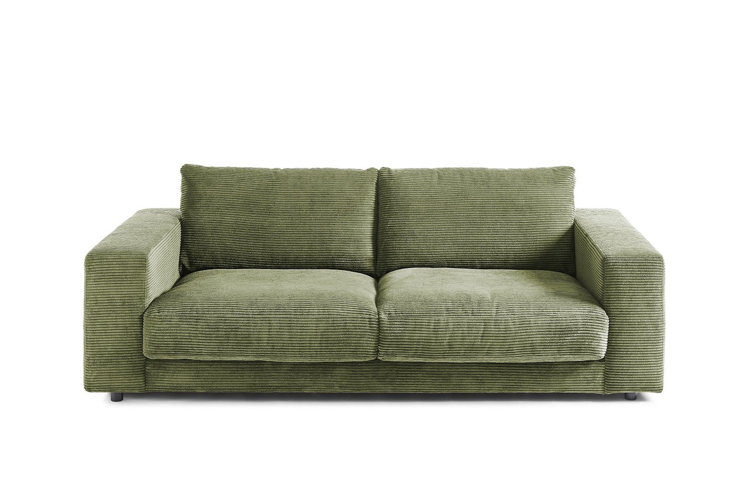 KAWOLA Sofa MADELINE, Cord Farben 2-Sitzer olivgrün od. 3-Sitzer versch