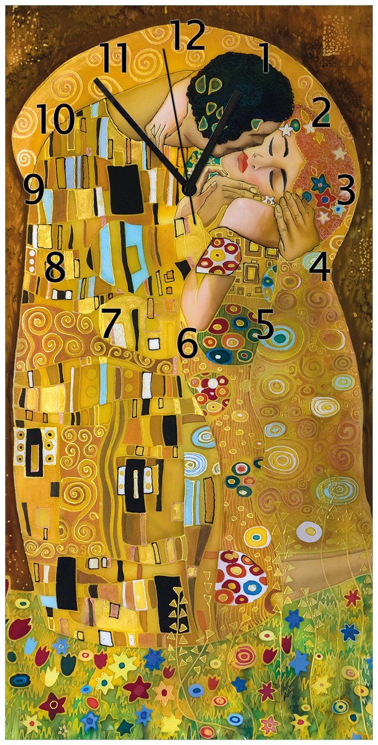 Wallario Wanduhr Der Kuss von Klimt (Uhr aus Acryl)