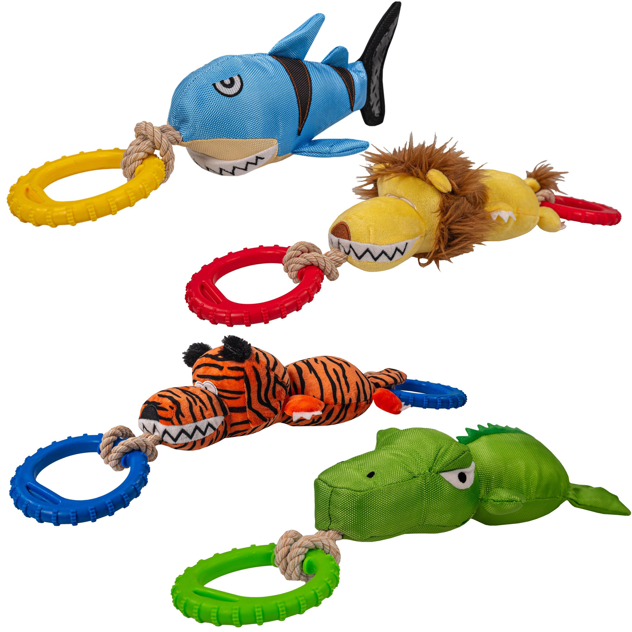Outdoor-Spielzeug Hundespielzeug aus Polyester mit TPR-Ring & Quietscher