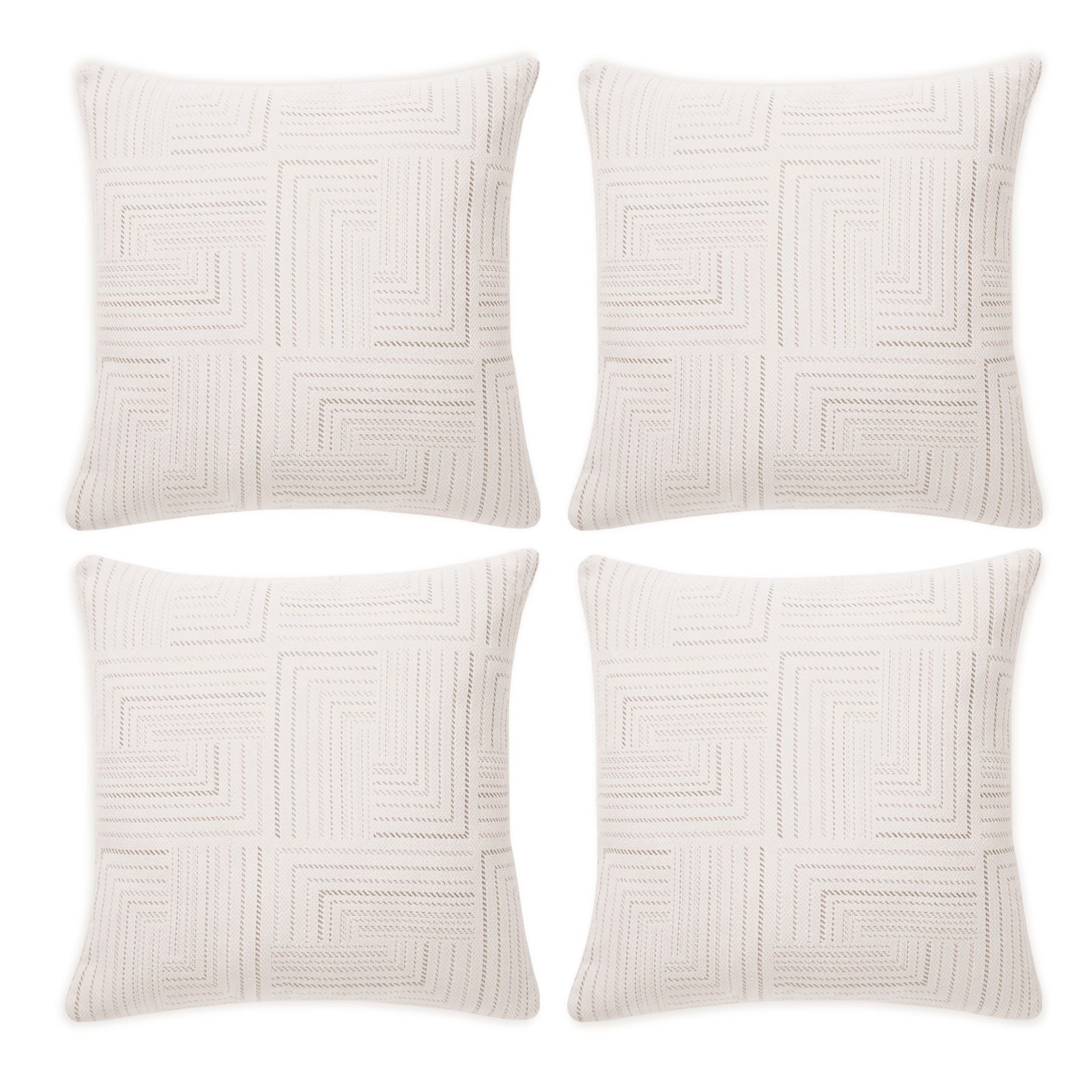 Good Nite Kissenbezüge Chenille Kissenbezug 45x45 cm mit geometrischem Linienmuster, (4 Stück), 2er Set/4er Set, Deko für Sofa, Couch, Bett