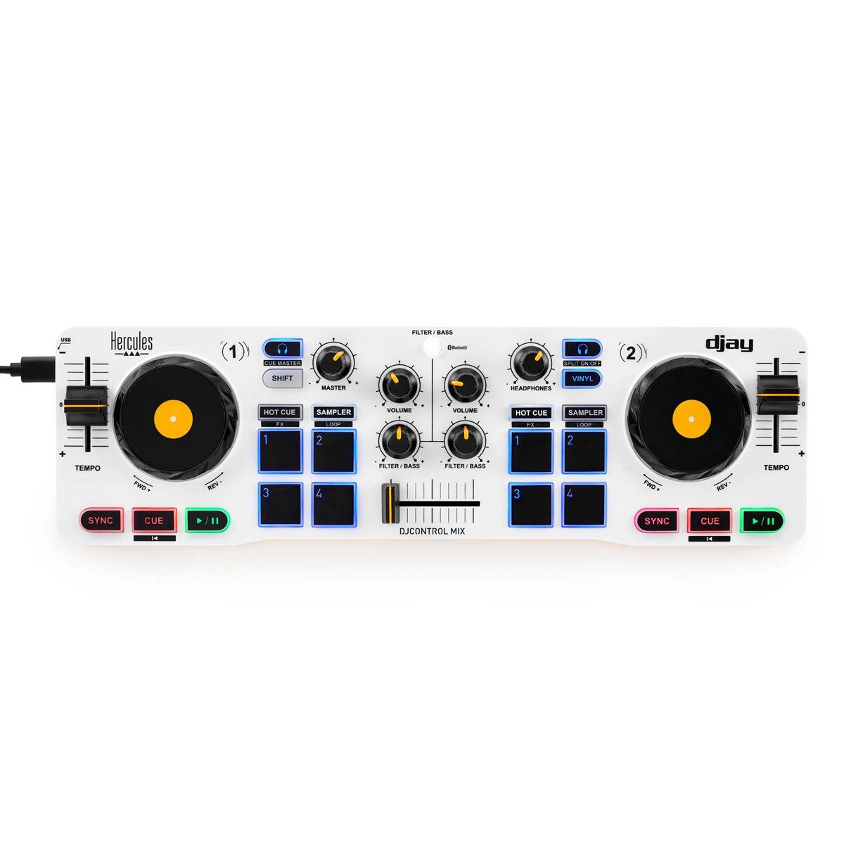 HERCULES DJ Controller Hercules DJ Control Mix Controller mit Kopfhörer